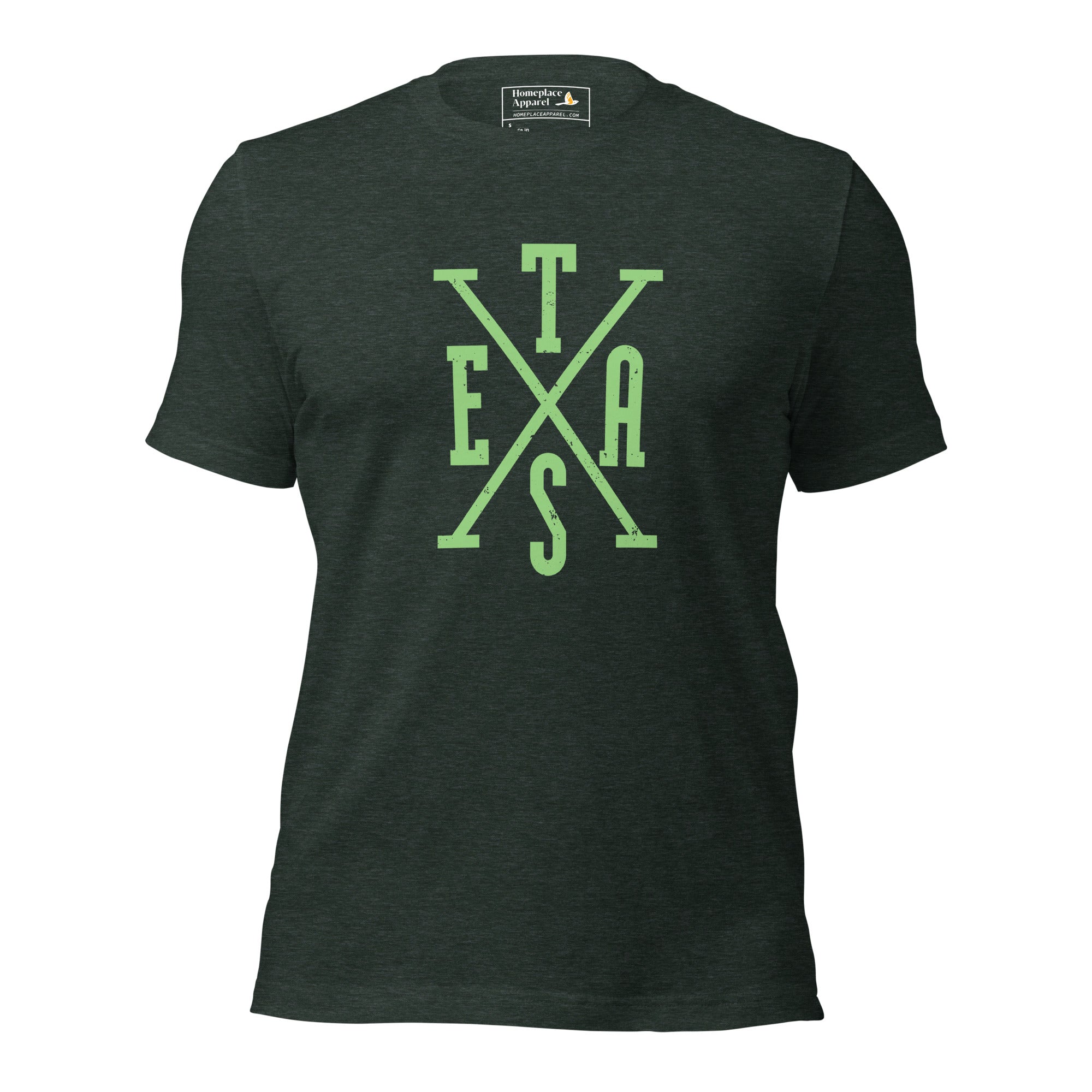 unisex-staple-t-shirt-heather-forest-front-650364c3c0602.jpg